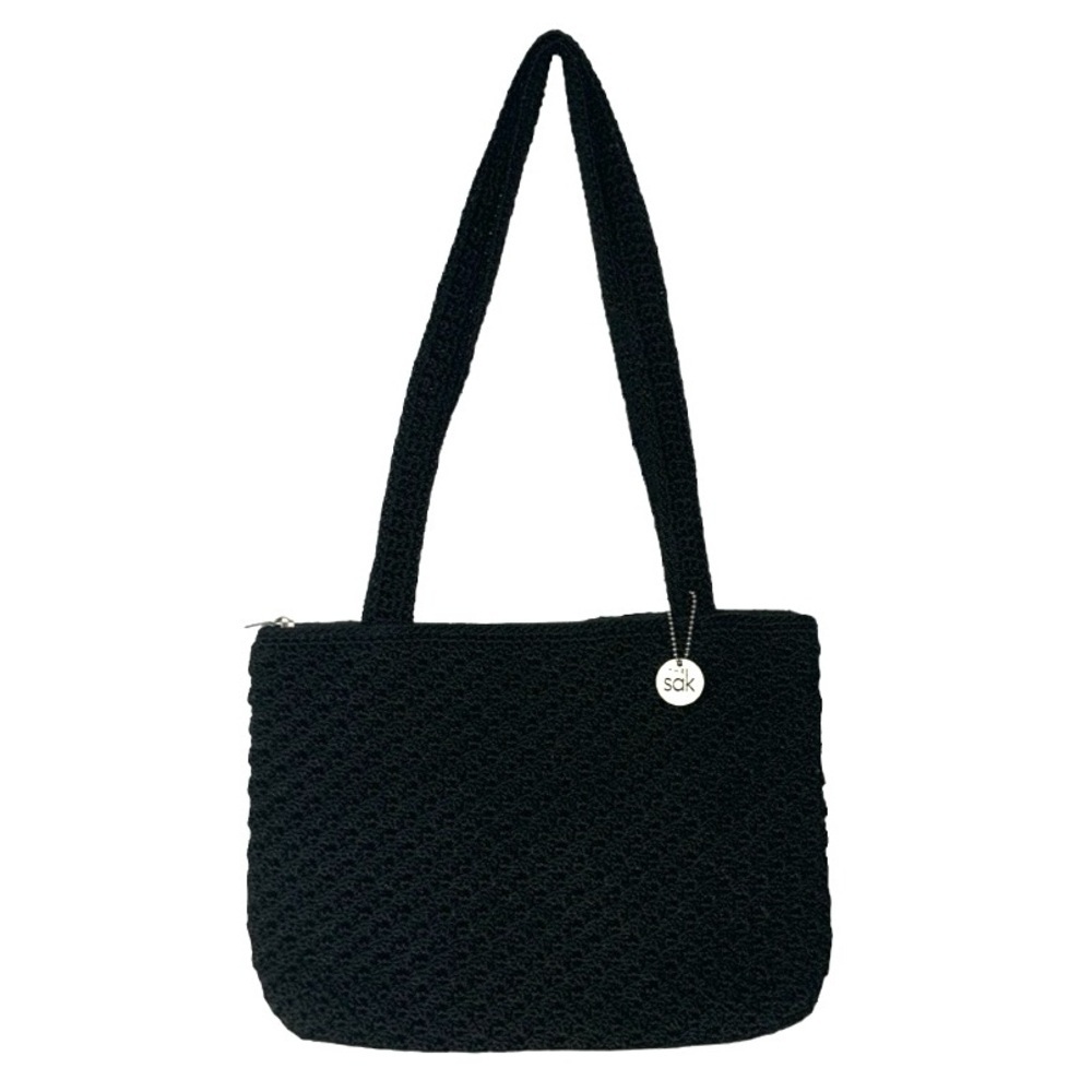 The Sak Black Woven Handbag Purse Bag Classic Casual Modern Lagenlook Earth